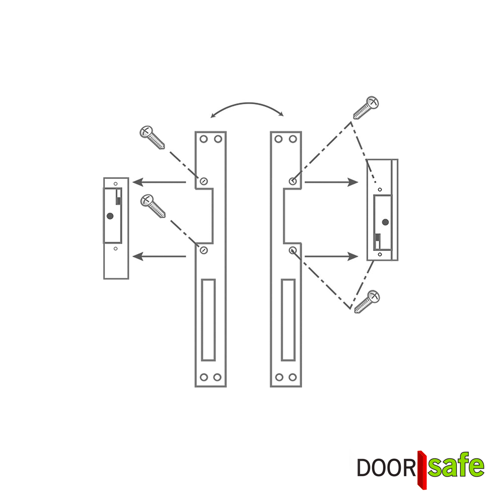 DS8926 | Elektrisch deurslot / sluitplaat deuropener | arbeidsstroom / fail secure / normally open | met mechanisch geheugen | met verhuisstand | 12V DC of AC | 160 mm - Image 3