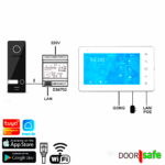 DS7702 PRO | HD internet deurbel met camera | Zwart | 7" touch scherm | BUS | 2-draads van deurbel naar internet module | scherm met internet verbinden via 2,4 Ghz WiFi of netwerkkabel | 32Gb & NAS