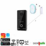 DS6676 PRO | HD internet deurbel met camera + Direct POE & Mifare Chipreader | Zwart/Donkergrijs | 2.4/5Ghz WiFi of Netwerkkabel | met 433Mhz zender & WiFi gong | 32Gb & NAS