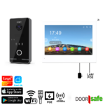 DS6678 PRO | HD internet deurbel met camera + Direct POE & Mifare Chipreader | Zwart/Donkergrijs | 2.4/5Ghz WiFi of Netwerkkabel | met 8 inch touchscherm | 32Gb deurbel, 32Gb scherm & NAS
