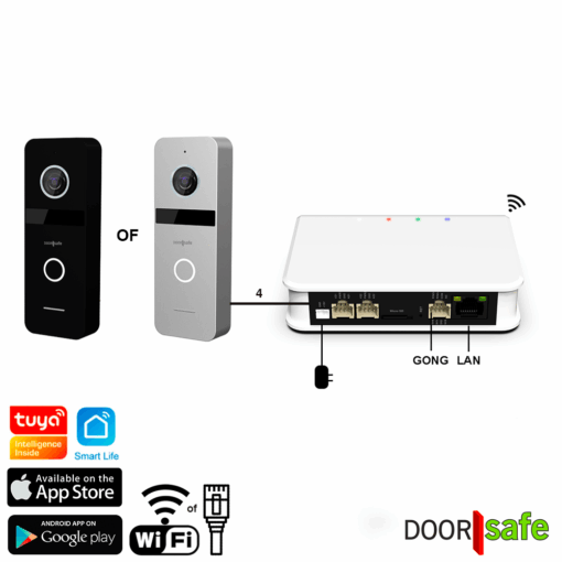 DS6700 PRO | HD internet deurbel met camera & Internetmodule | Zilver of Zwart | 4 draads | 2,4/5Ghz WiFi of Netwerkkabel | 32Gb