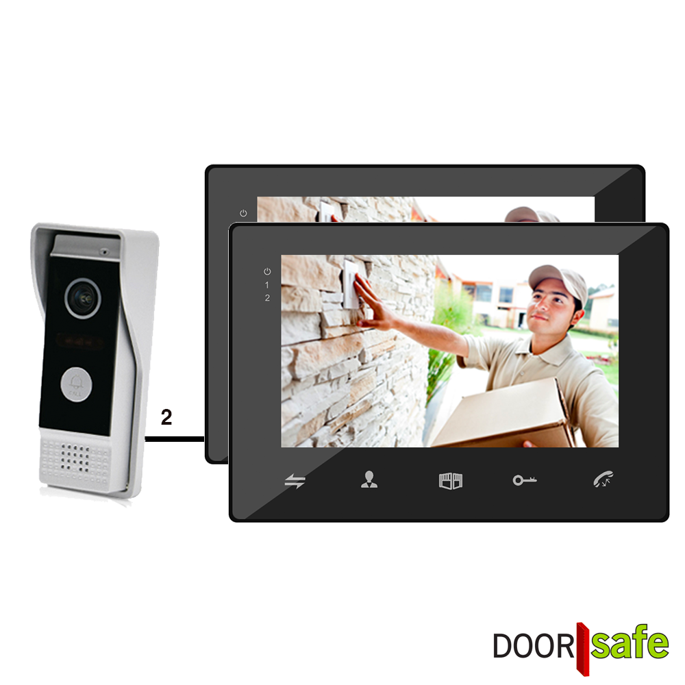 Onderhoud schermutseling het spoor Camera deurbel & intercom, 2 draads, maakt foto of video, 2 x scherm -  Doorsafe 7201