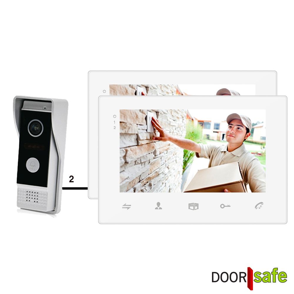 Email elektrode Eerste Camera deurbel & intercom, 2 draads, maakt foto of video - Doorsafe 7211