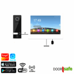 DS77018 | HD video deurbel met camera | 8" touch scherm | met internet & app mogelijkheid | zwart | 2-draads | BUS | 2-draads van buiten-unit naar scherm | scherm verbinden met internet via 2,4/5Ghz WiFi  | 32Gb & NAS