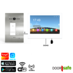 DS77718 | HD video deurbel met camera | 8" touch scherm | met internet & app mogelijkheid | Inbouw | met RFID MiFare Chipreader | RVS | 2-draads | BUS | 2-draads van buiten-unit naar scherm | scherm verbinden met internet via 2,4/5Ghz WiFi  | 32Gb & NAS
