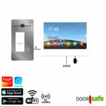 DS77718 | HD video deurbel met camera | 8" touch scherm | met internet & app mogelijkheid | Opbouw of inbouw | met RFID MiFare Chipreader | RVS | 2-draads | BUS | 2-draads van buiten-unit naar scherm | scherm verbinden met internet via 2,4/5Ghz WiFi  | 32Gb & NAS