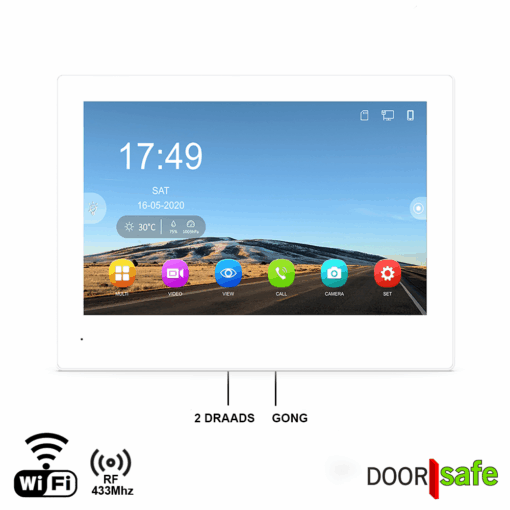 DS7896 | 8" inch touch scherm | 2,4/5Ghz WiFi | BUS | 2 draads | met ingebouwde RF433 Mhz zender | met QR code unlock | 32Gb