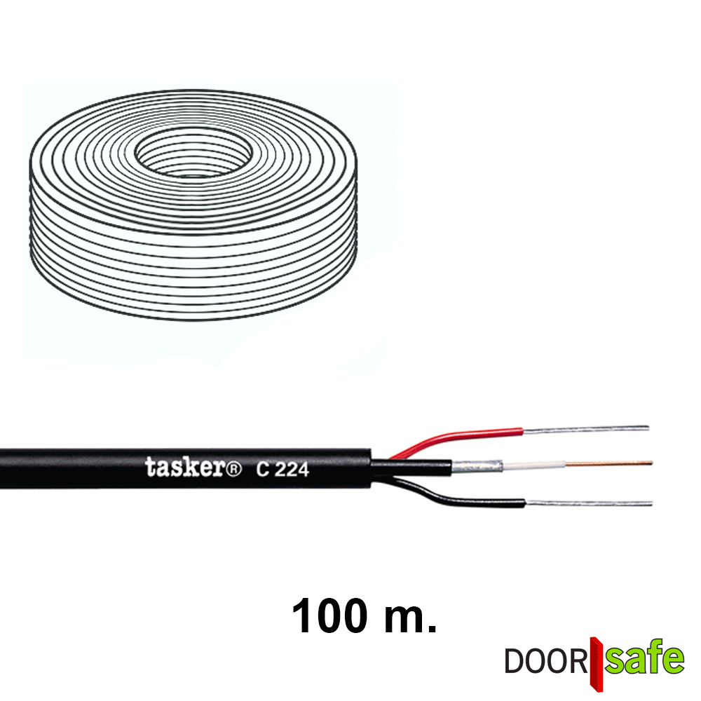 DS4941 | Siamese coax kabel | 4 draadskabel: coax kabel (kern & mantel) + 2 draden - 100 meter