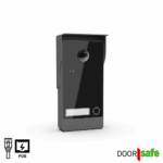DS7890 | Opbouw POE HD video deurbel met camera van metaal & kunststof | met of zonder regenkap | zwart | 2-draads | POE IEEE 802.3af | 1 knop