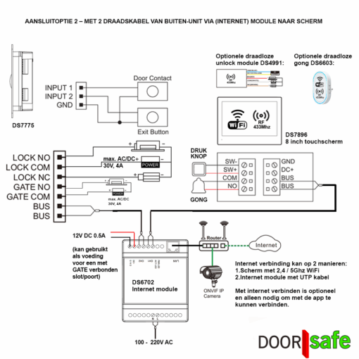 DS7775 | Opbouw of Inbouw HD video deurbel met camera van metaal & RVS | met RFID MiFare Chipreader | zilver | BUS | 2-draads | 1 knop - Image 13