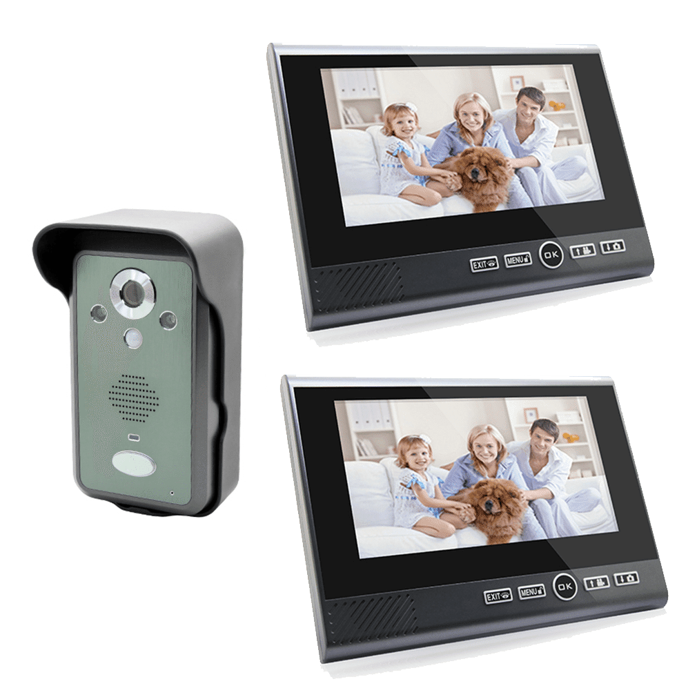 Indringing Licht tieners deurbel met camera draadloos met intercom en twee schermen doorsafe 4760 -  Doorsafe Nederland